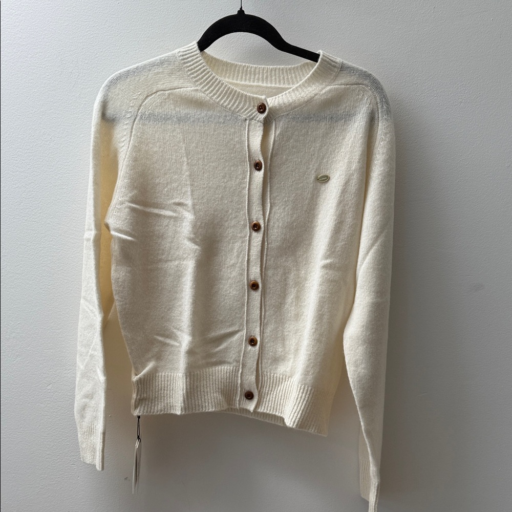 Elegant Cream Button-Up Cardigan New with Tag
